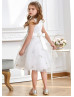Beaded Embroiered Lace Star Tulle Dreamy Flower Girl Dress Beaded Embroiered Lace Star Tulle Dreamy Flower Girl Dress